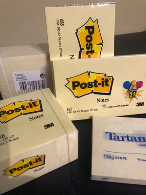Post-it and Tartan notes new, assorted sizes
