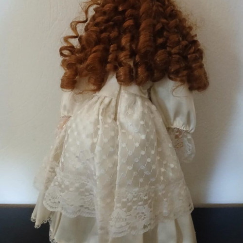 Vintage doll used, collectible with dress, 45 cm height