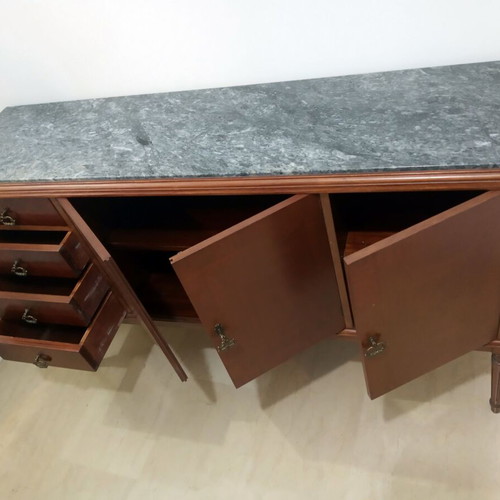 Antique sideboard buffet like new with gray marble top