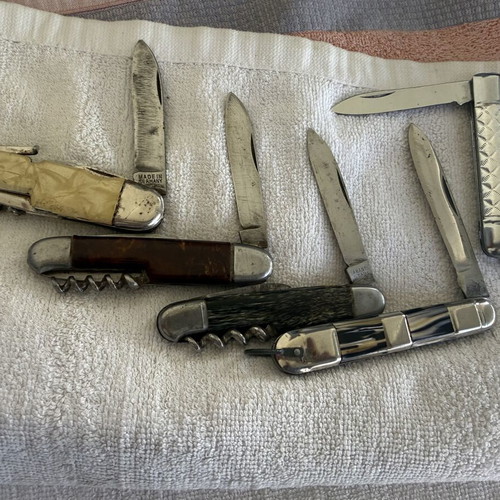 Pocket knives used, set of 5