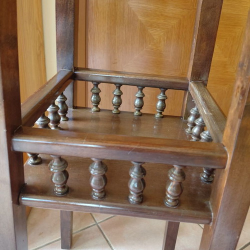 Traditional solid walnut flower stands set of 2 like new