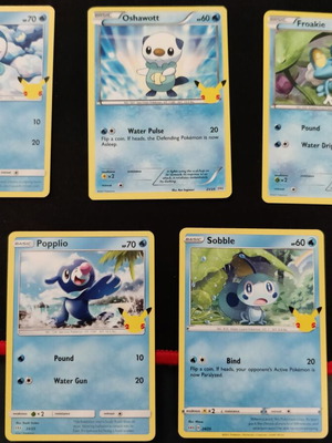 Water Type Starters Pack 5 of 8 Pokémon Cards McDonald's 25th Anniversary New