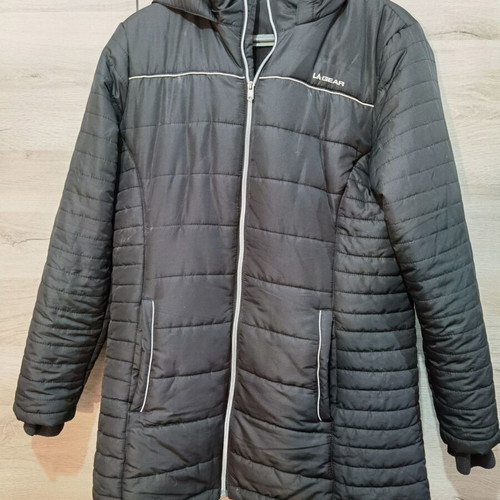 La gear unisex winter jacket used, black with reflective strips