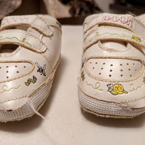 Set of 3 pairs of baby cuddle shoes used, Disney Pooh & Glam Style