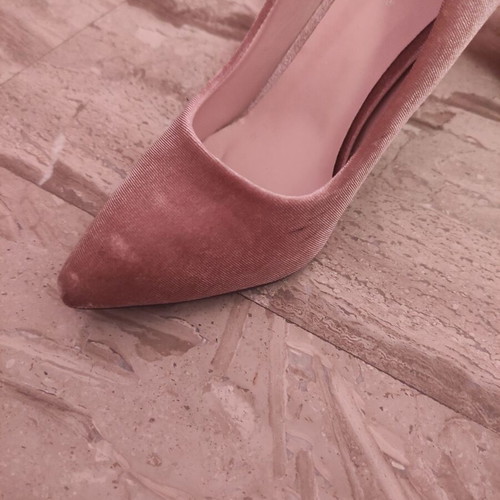 Velvet 10cm heels used, size 37, pink