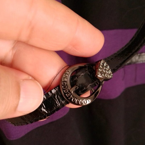 Rocco Barocco dress new, black with purple, size L