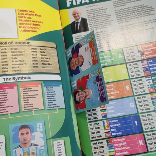 Panini FIFA World Cup 2026 Sticker Album new with 6 stickers