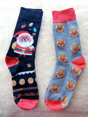 Christmas Santa Socks unisex, new, gingerbread man design