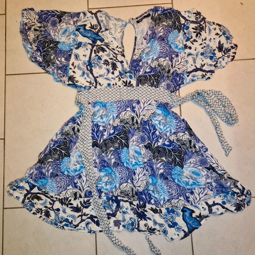 Desigual dress like new, boho chic in blue, purple and white