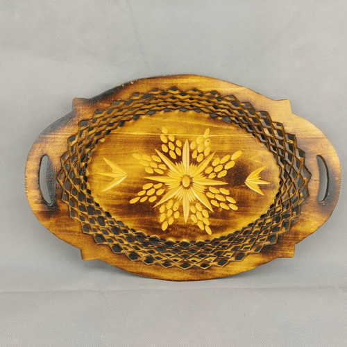 Wooden fruit plate used, vintage