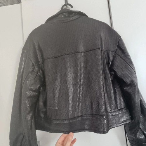Zara sequin jacket new, black, XS