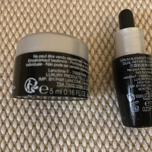 Lancome travel size eye cream and face serum new