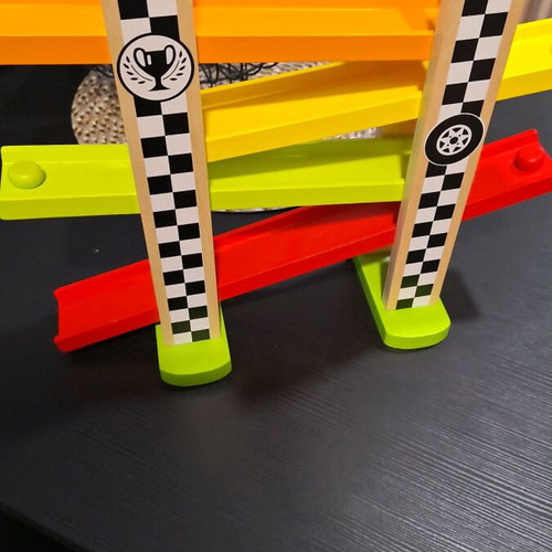 Wooden track with toy car like new
