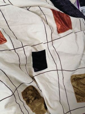 Cotton throw with artificial silk 1.92x2.70 m, new