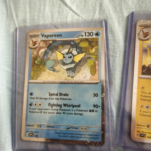 Κάρτες Vaporeon, Flareon και Jolteon holo σαν καινούργιες