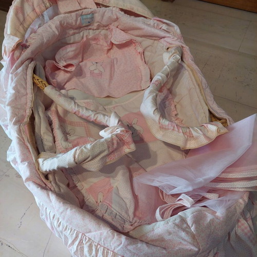 Baby Bassinet Pink Bunny Complete Set Like New