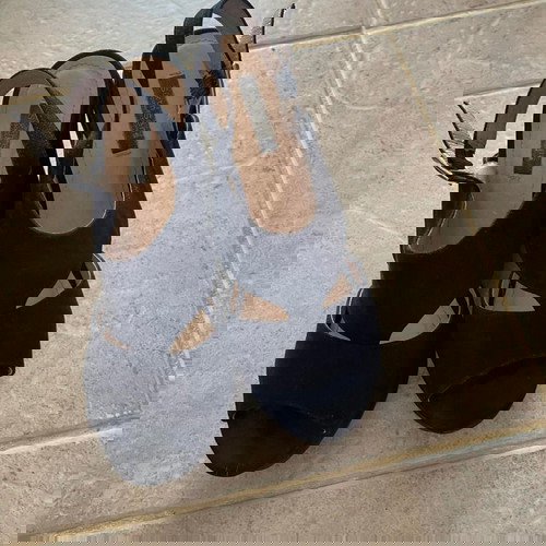 Πλατφόρμες μεταχειρισμένες, μαύρες καστόρινες, μέγεθος 38, 11 εκ.