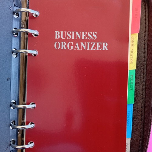 Vintage Business Organizer 2000s with calculator and pens, like new
