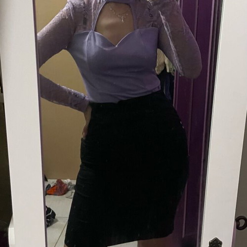 Lilac blouse with lace like new, size M