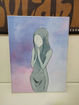 Ръчно изработен платно с маслени бои аниме