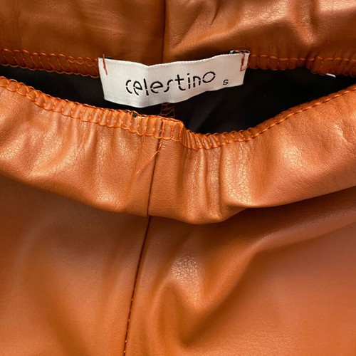 Celestino leather effect leggings terracotta, new