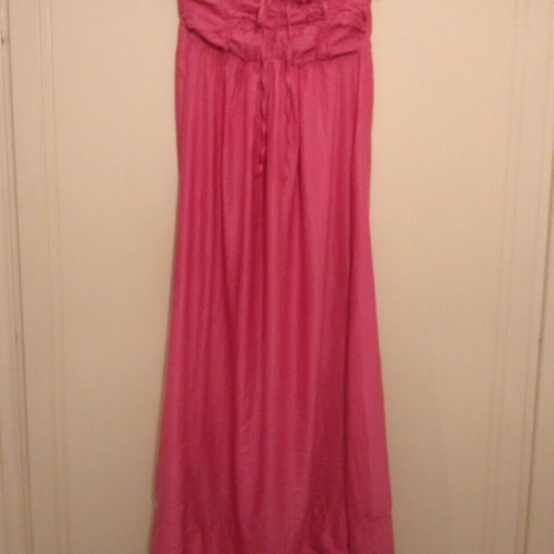 Strapless dress used, fuchsia, one size with lace trim