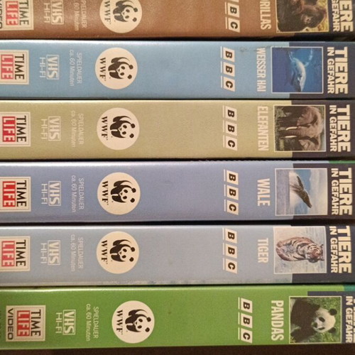 Tiere in Gefahr collection of 7 VHS like new, documentary