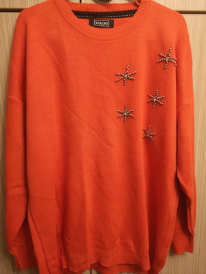 Wool blouse with studs Tailor's used, orange, one size