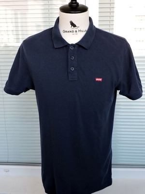 Levi's Men's Navy Blue Polo Shirt Size M like new, heavyweight cotton