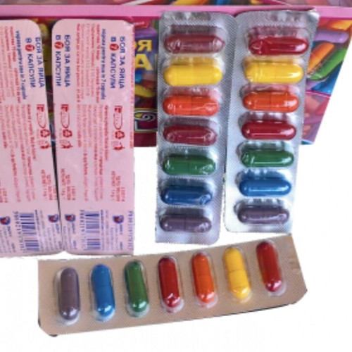 Egg dye 7 colors new, 5 packs with capsules