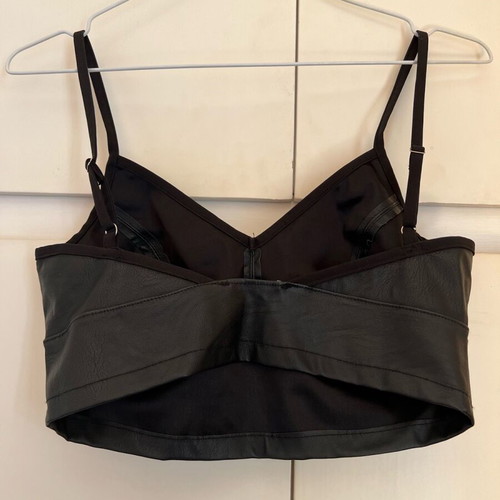 Anel black leather camisole top like new