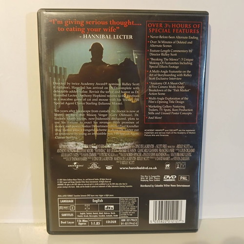 Hannibal Special Edition DVD like new with Greek subtitles