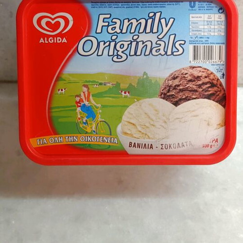 Algida ice cream packaging used, family size 930 gr