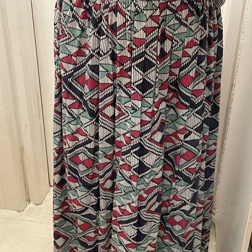 Maxi skirt with side zipper and lace, cotton, size L