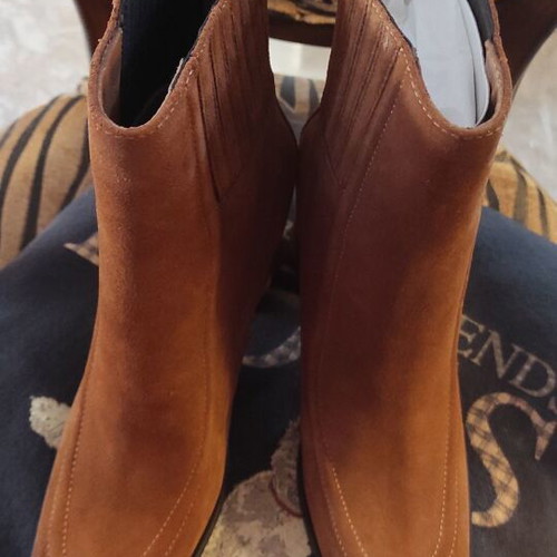 Castor ankle boots new leather brown size 40 heel 10 cm