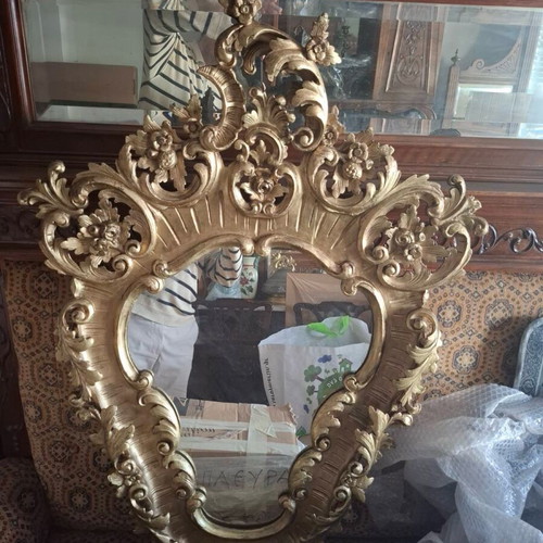 Rococo gold wall mirror 145x90cm like new