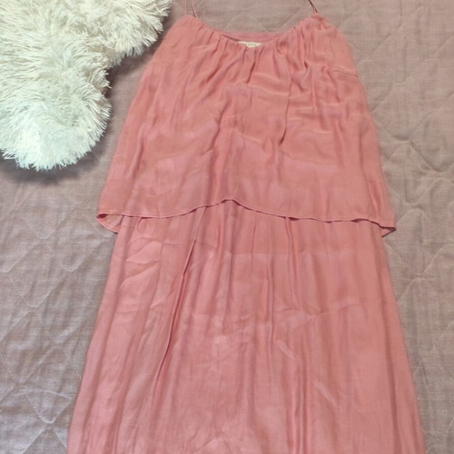 Esprit peach dress like new, silk-like fabric, fits up to large