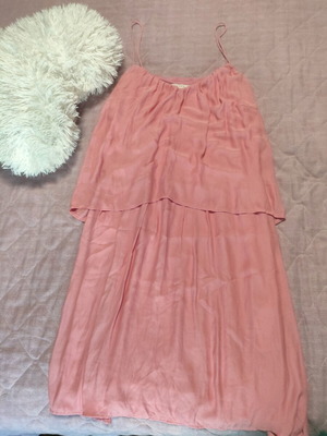 Esprit peach dress like new, silk-like fabric, fits up to large