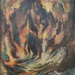 D. Poulianos painting oil on hardboard like new