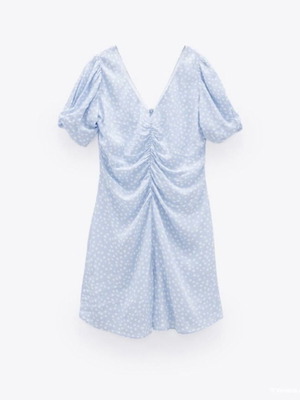 Zara polka dot blue dress XS like new