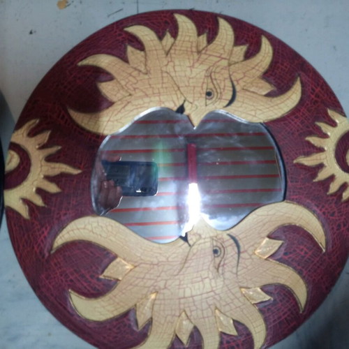 Decorative mirror frames used, set of 3, 40 cm diameter