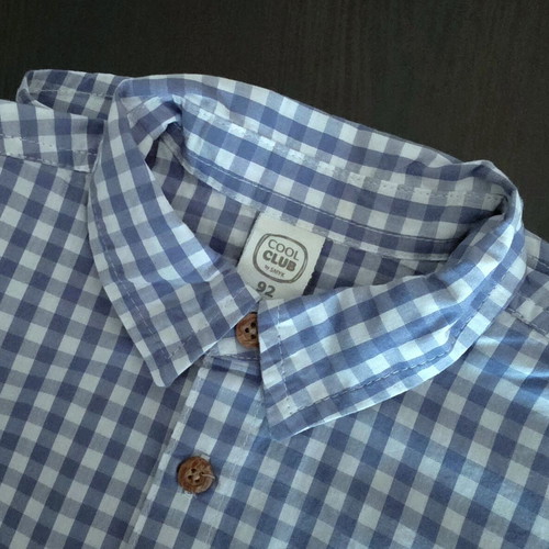 Cool Club Kids' Shirt New Blue Gingham Size 92