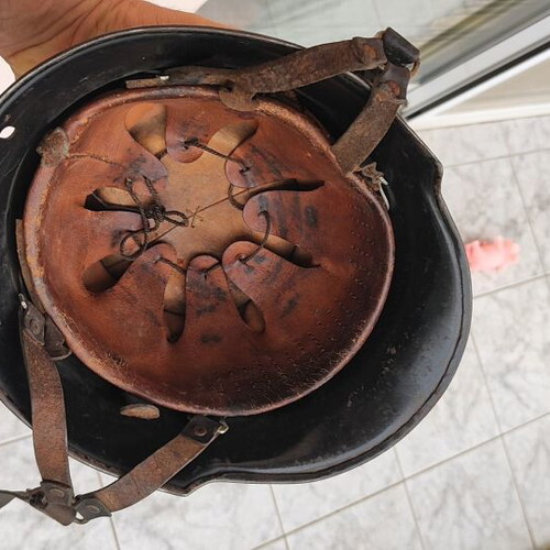German World War II helmet used, complete