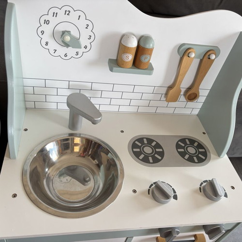 Wooden Play Kitchen with Accessories used