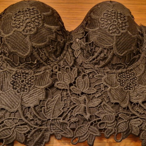 Strapless lace bustier black, like new, size M 38 10