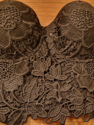 Strapless lace bustier black, like new, size M 38 10