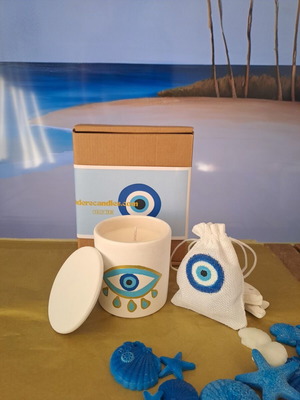Gift box ceramic vase with natural soy candle set