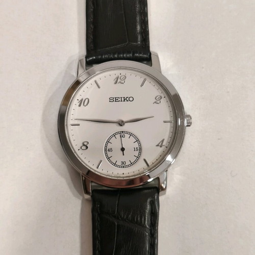 Seiko ανδρικό ρολόι καινούργιο quartz με δερμάτινο λουράκι