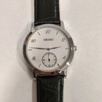 Seiko ανδρικό ρολόι καινούργιο quartz με δερμάτινο λουράκι