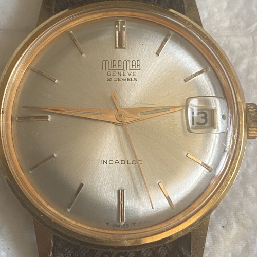 Miramar vintage men's mechanical wristwatch Geneva 21 jewels used